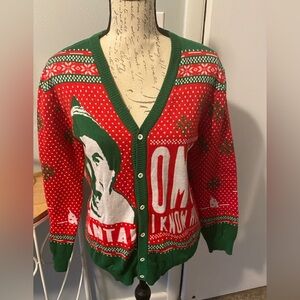 UNISEX-ELF CARDIGAN BUTTON UP SWEATER-SIZE MEDIUM